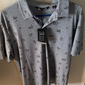 Travis Matthew Archer Heather Gray Golf Polo Size XL